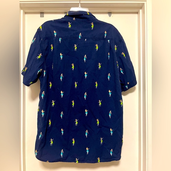 Tommy Bahama Blue Hu-La-La Short Sleeve Hawaiian Shirt Button Up - size L - Picture 4 of 11
